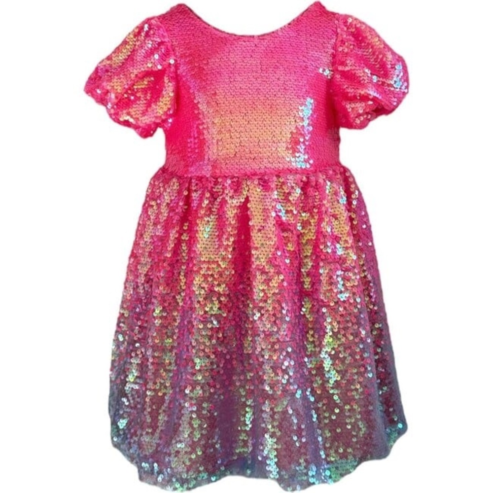 Lola + The Boys Pink Sequin Kids Formal Dress